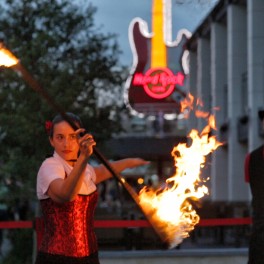 Fire Dancing during Summer Nights at Broadway at the Beach