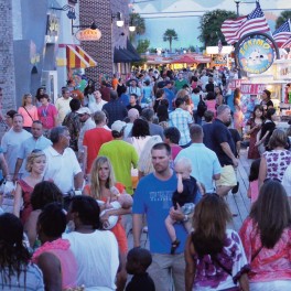 Visitors enjoying Broadway at the Beach in Myrtle Beach SC