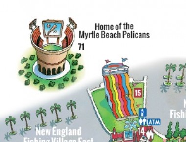 Myrtle Beach Pelicans Map Location at Broadway at the Beach