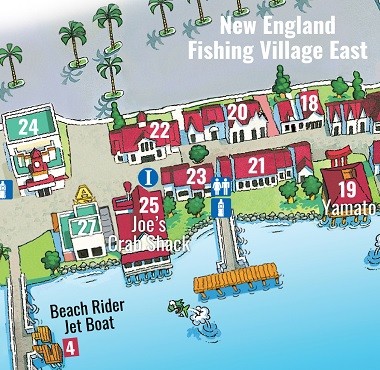 Tiki Jim's Map Location at Broadway at the Beach