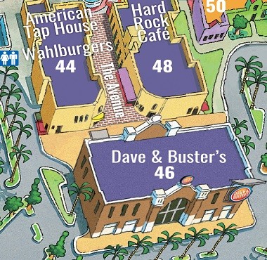 Dave & Buster's Map Location at Broadway at the Beach